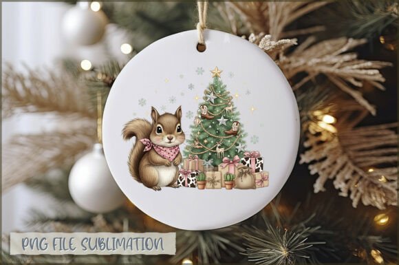 Baby Squirrel Ornament PNG: Festive Illustrations