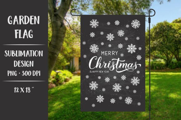 Chalkboard Christmas Flag: Festive Illustrations