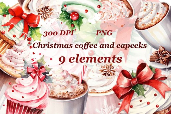 Christmas Coffee and Cupcakes Illustrations Review