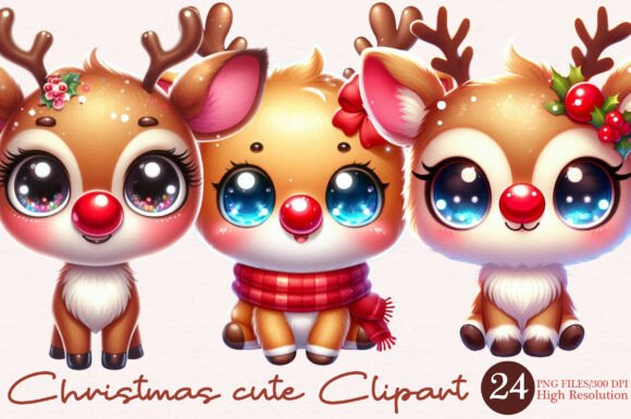 Christmas Cute Clipart PNG: Branding & Illustrations