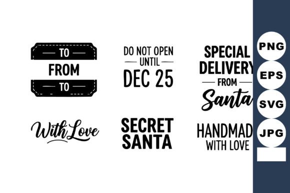 Christmas Gift Tags Vector Set: Illustrations