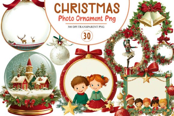 Christmas Photo Ornament Png: Illustrations for Blogs