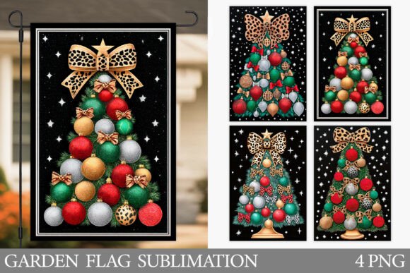 Christmas Tree Garden Flag Design: Illustrations for Blogs
