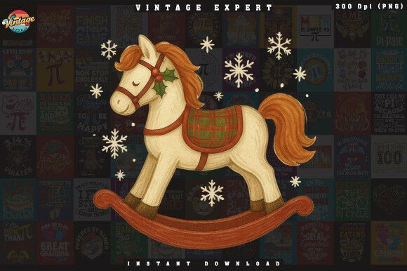 Cozy Rocking Horse Christmas Clipart: Editorial Illustrations Review