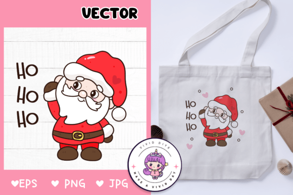 Cute Santa Cartoon: Kawaii Illustrations