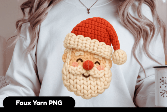 Faux Yarn Crochet Santa PNG: Illustrations Review