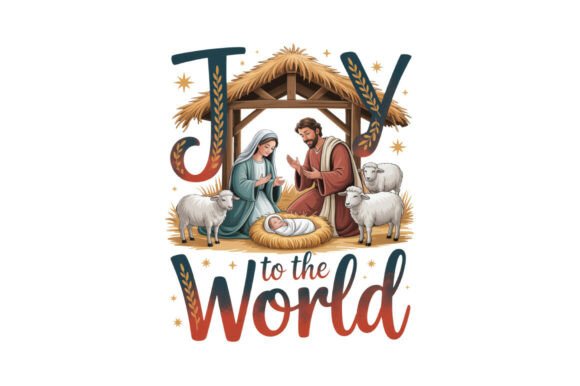 Joy to the World Christmas Png Design: Illustrations for Bloggers