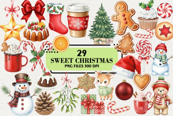 Kawaii Sweet Christmas Clipart Bundle Review