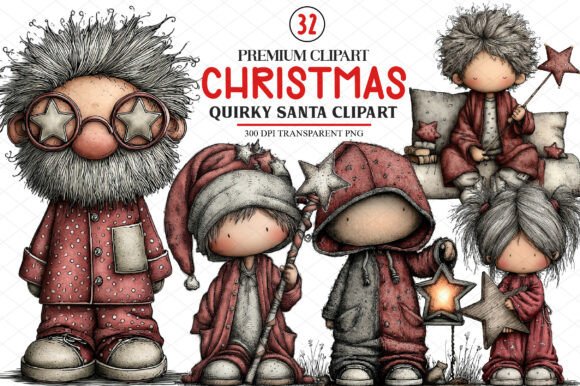 Quirky Christmas Santa Clipart: Illustrations Review