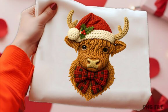 Review: Christmas Crochet Highland Cow PNG for Illustrations