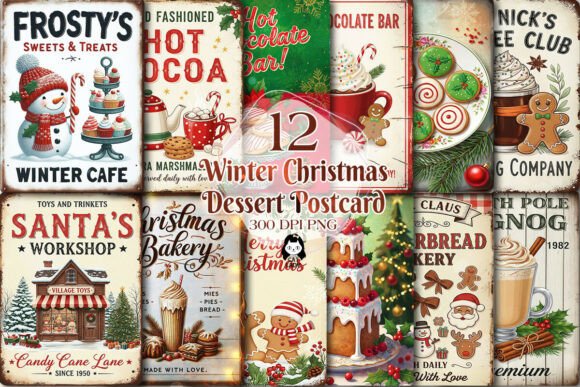 Review: Winter Christmas Dessert Postcard Bundle