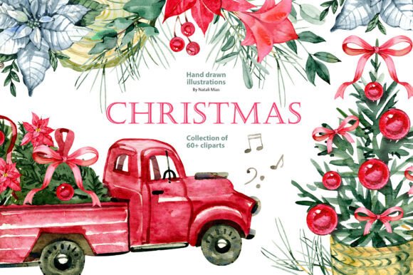 Reviewing Christmas Watercolor Clipart Illustrations