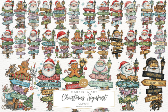 Reviewing Christmas Winter Signpost Clipart for Embroidery
