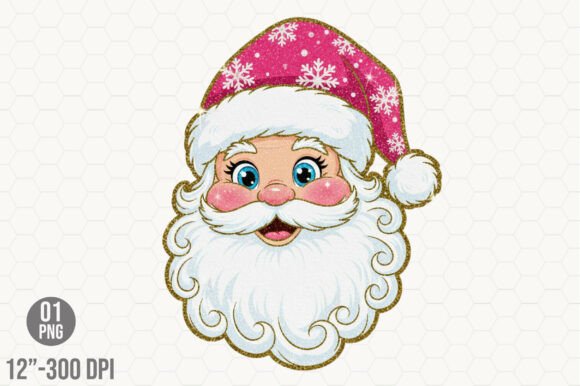 Rhinestone Santa Illustrations for Festive Branding