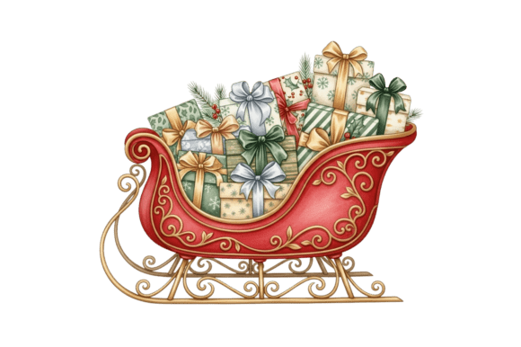 Sleigh Full of Christmas Gifts Illustrations Review