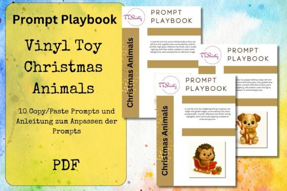 Vinyl Toy Christmas Animals Prompts: Festive Illustrations