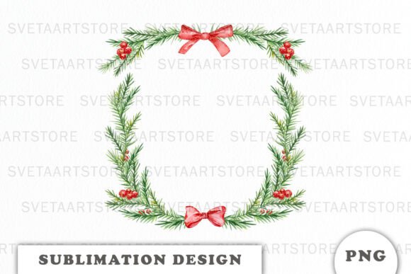Watercolor Christmas Crest Frame Png Review