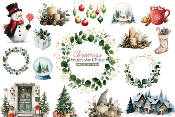 Watercolor Christmas PNG Clipart Bundles: A Designer’s Review